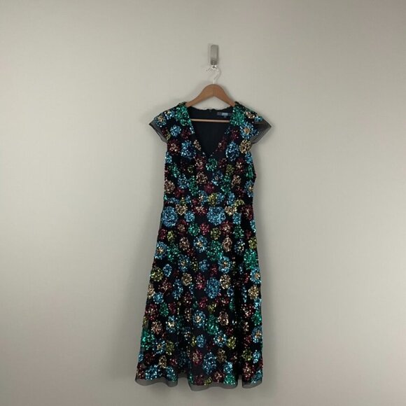 Anthropologie Eva Franco Glenna Sequined Midi Dress Size 4 - Picture 1 of 7